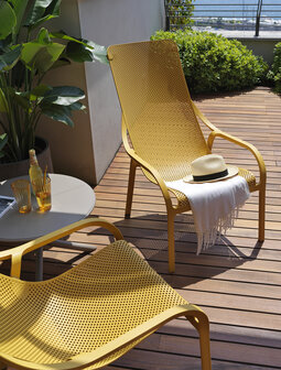 Net loungestoel senape