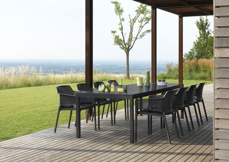 Nardi Rio 210 - Tuintafel - 210/280x100 cm - Antraciet