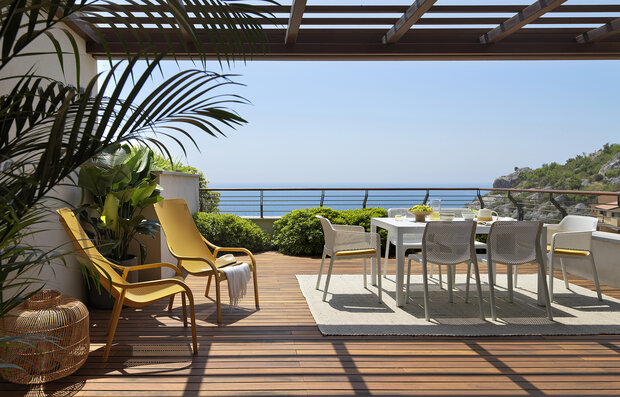 Net loungestoel senape