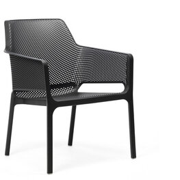 Nardi outdoor Net Relax - Armstoel - Loungestoel - kleur: Antraciet - Stapelbaar - 100% Recyclebaar