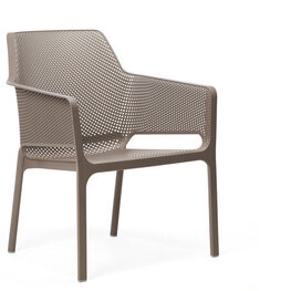 Nardi outdoor Net Relax - Armstoel - Loungestoel - kleur: Tortora - Stapelbaar - 100% Recyclebaar