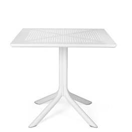 Nardi Clip 80 kunststof tuintafel vierkant 80 cm, kleur: wit