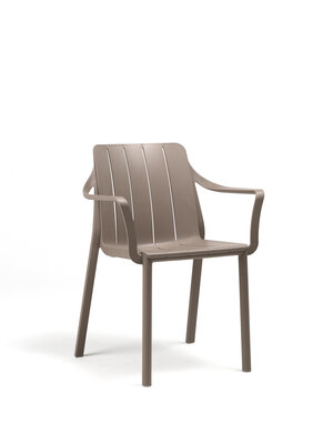 Nardi Tiberina armstoel tortora - hoogwaardig kunststof - tuinstoel - terrasstoel